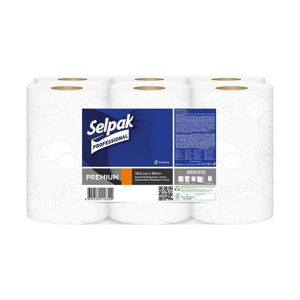 Selpak Professional Sensörlü Havlu 19.5 cm 150 m 6'lı