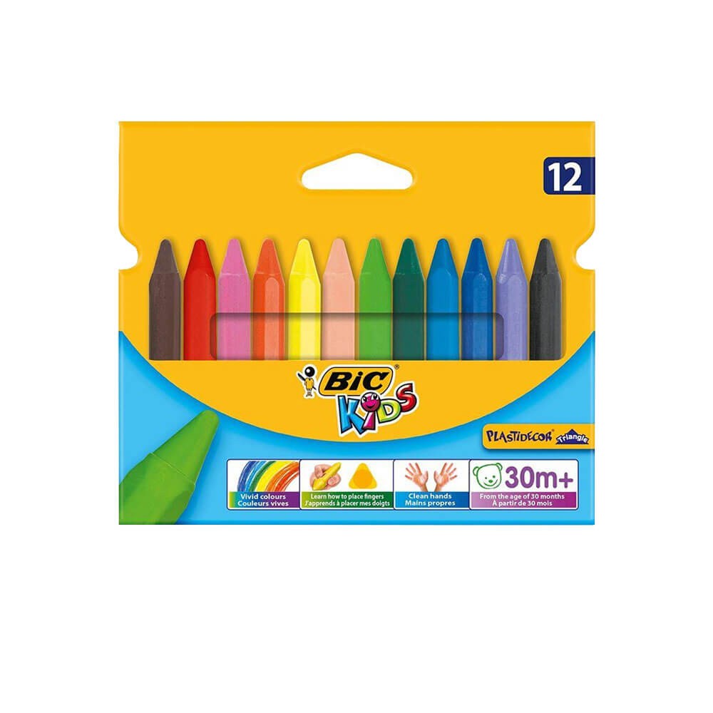 Bic Plastidecor Pastel Boya Üçgen Silinebilir 12'li