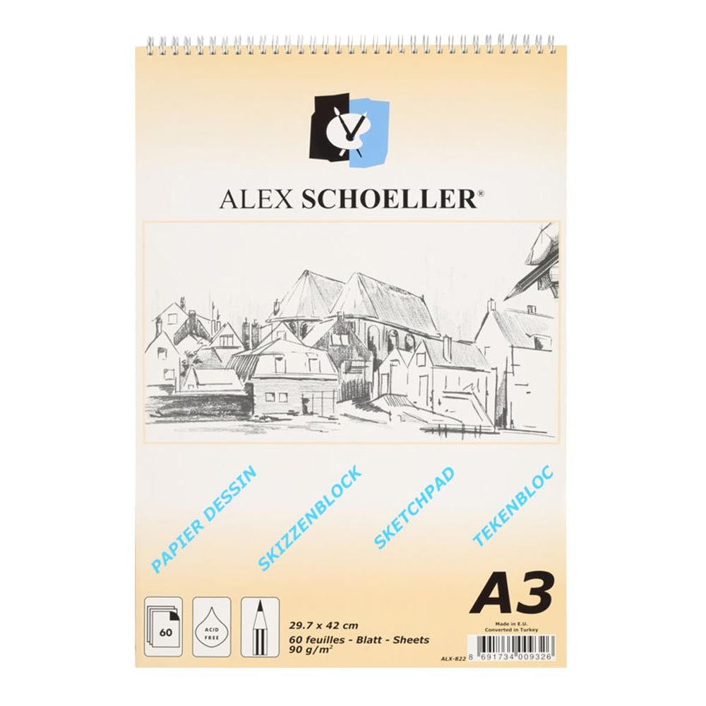 Alex Schoeller Spiralli Eskiz Blok Dik A3 90 gr 60 Yaprak