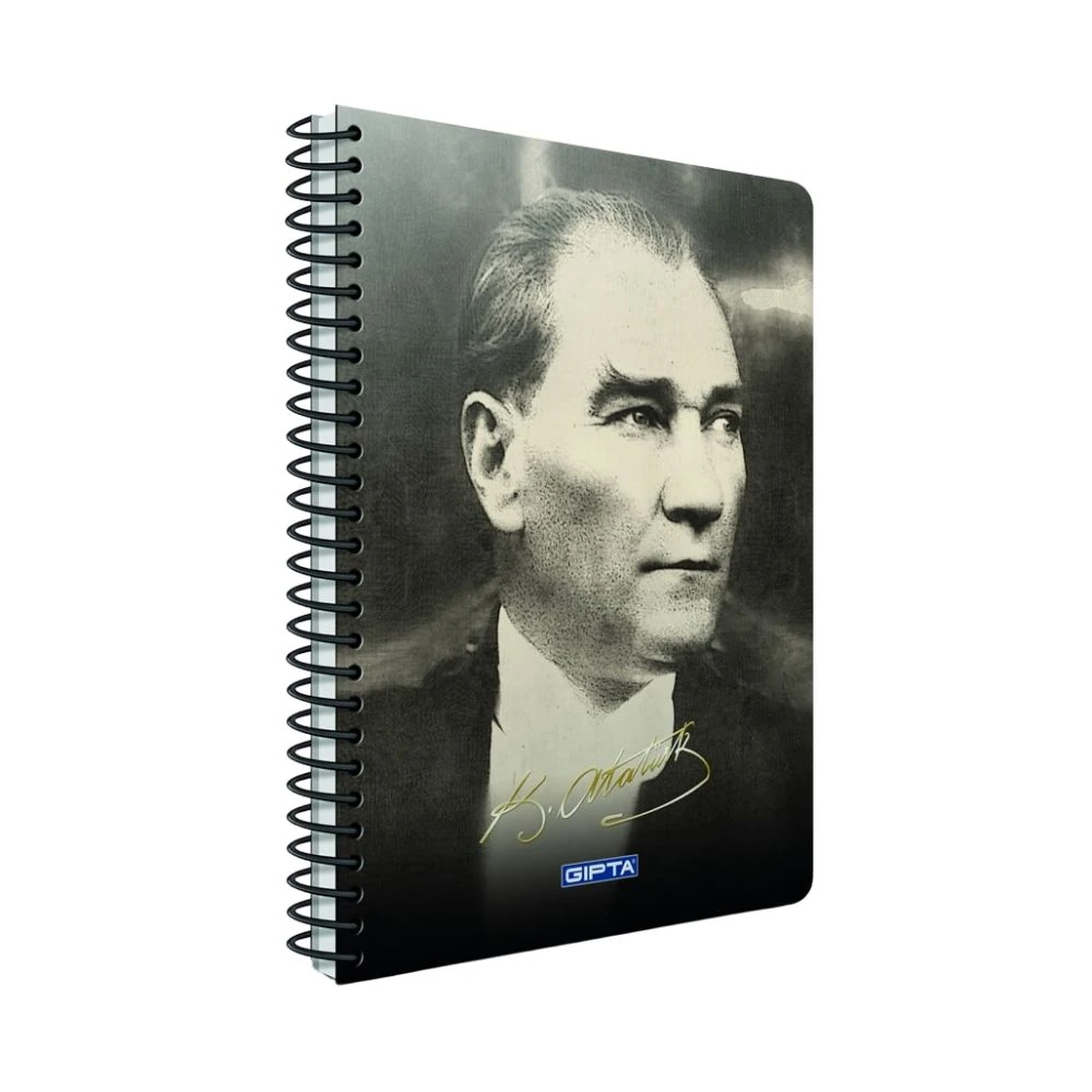 Gıpta Defter Atatürk Spiralli Ofset Pp Kapak A4 80 Yaprak Kareli