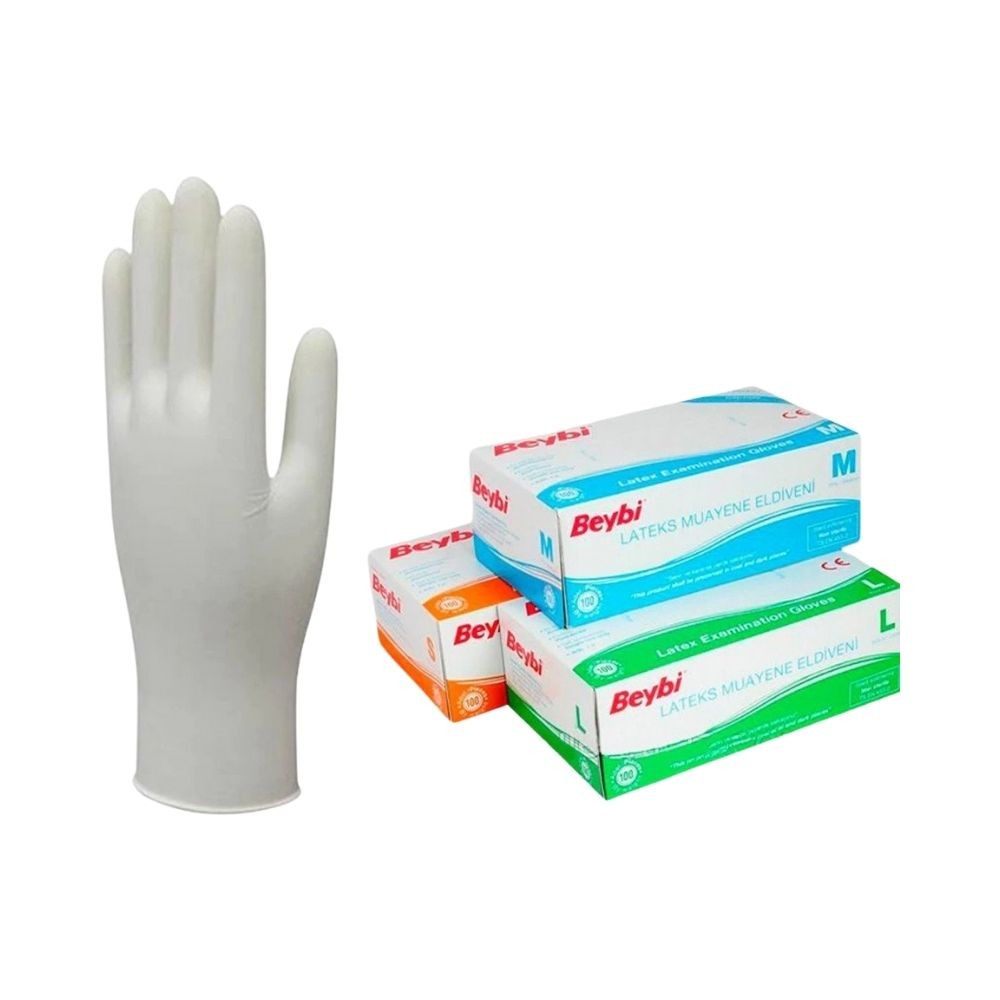 Beybi Muayene Eldiveni Latex Pudralı Medium 100'lü