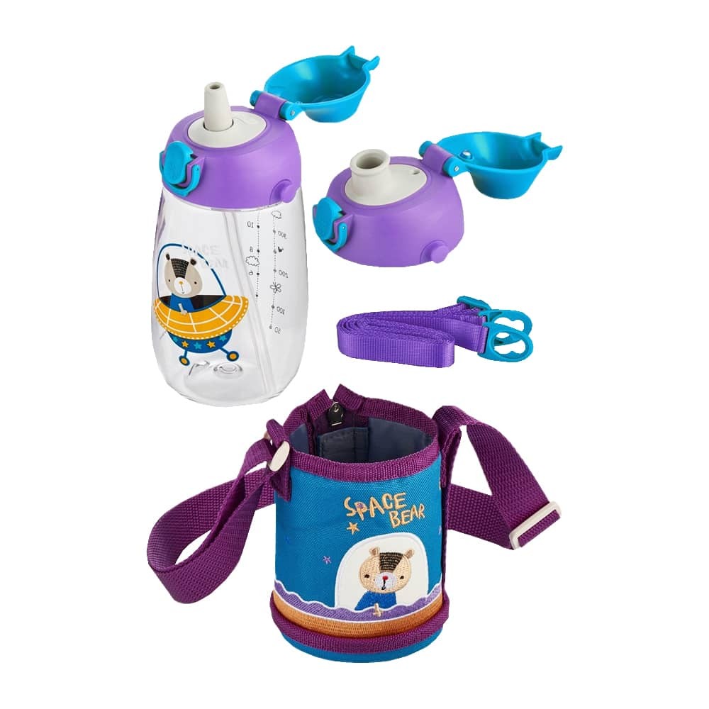Uzspace Matara Tritan Kılıflı Pipetli 480 ml Mavi