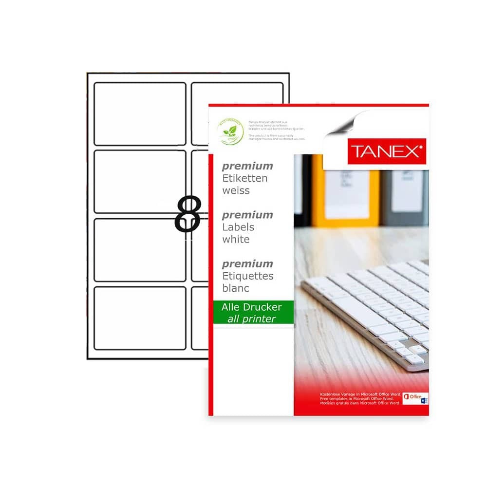 Tanex Laser Etiket 95,5x65,5 mm TW-2308