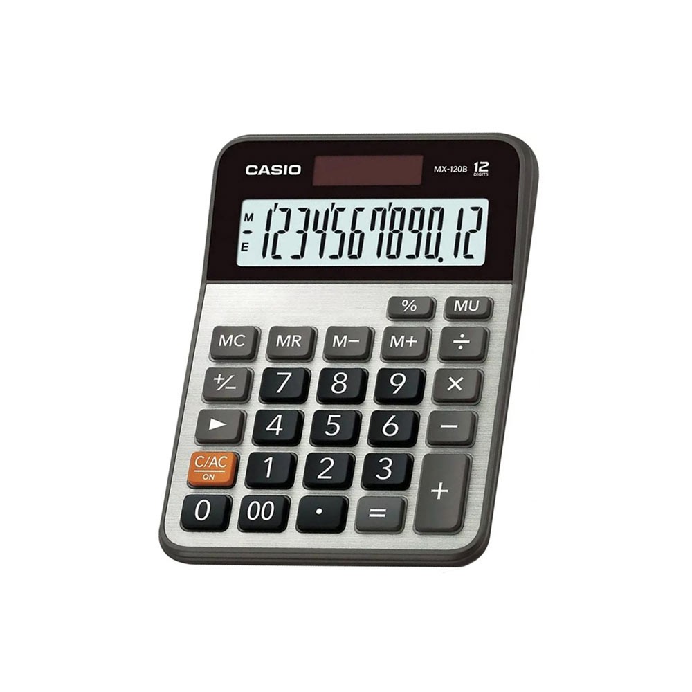 Casio Hesap Makinesi 12 Hane Pilli + Güneş Enerjili MX120S