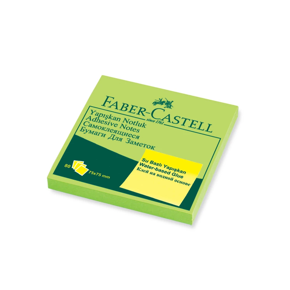 Faber-Castell Yapışkan Not Kağıdı 75x75 Fosforlu Yeşil