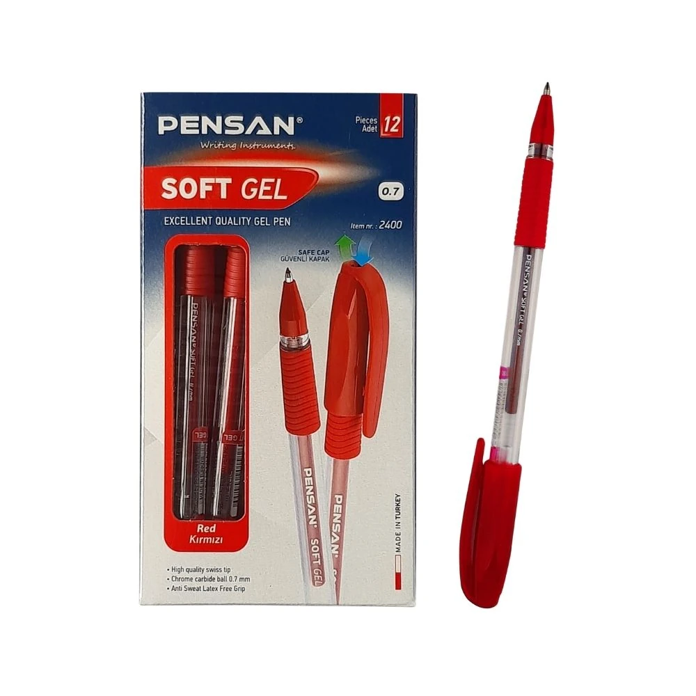 Pensan Jel Kalem Soft 0.7 mm Kırmızı