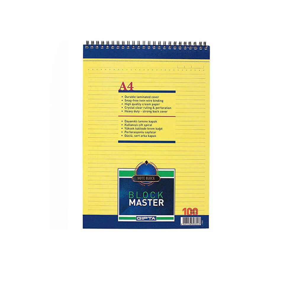 Gıpta Bloknot Block Master A4 100 Yaprak Çizgili