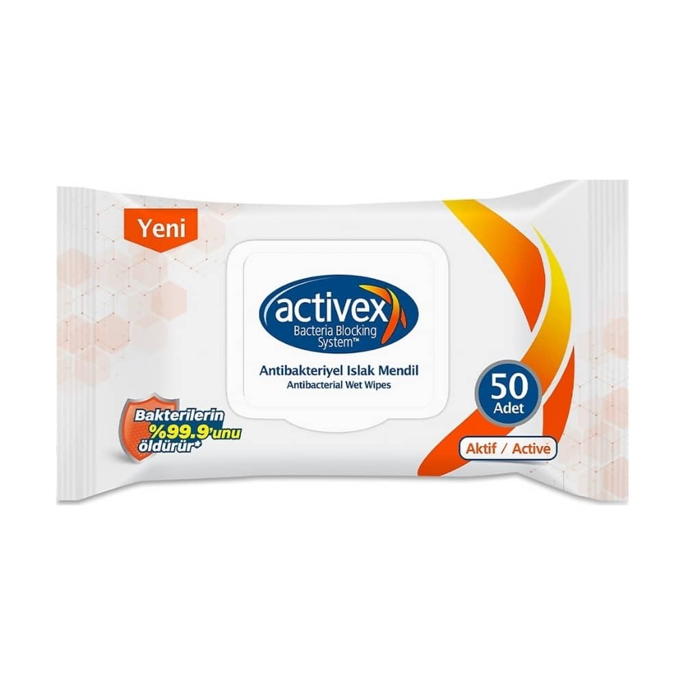 Activex Islak Mendil Antibakteriyel 50'li