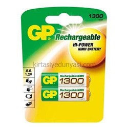 GP Pil AA Kalem Şarjlı 1300 mAh 2’li