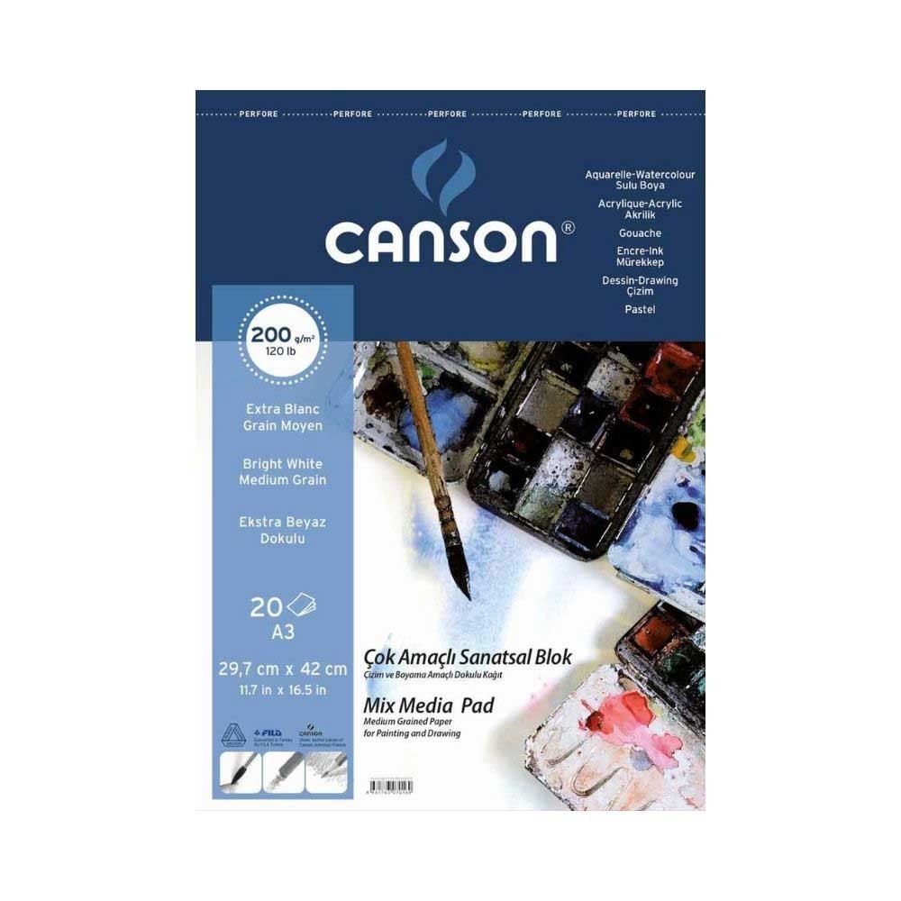 Canson Resim Defteri 200 gr A3 20 Yaprak Üstten Spiralli