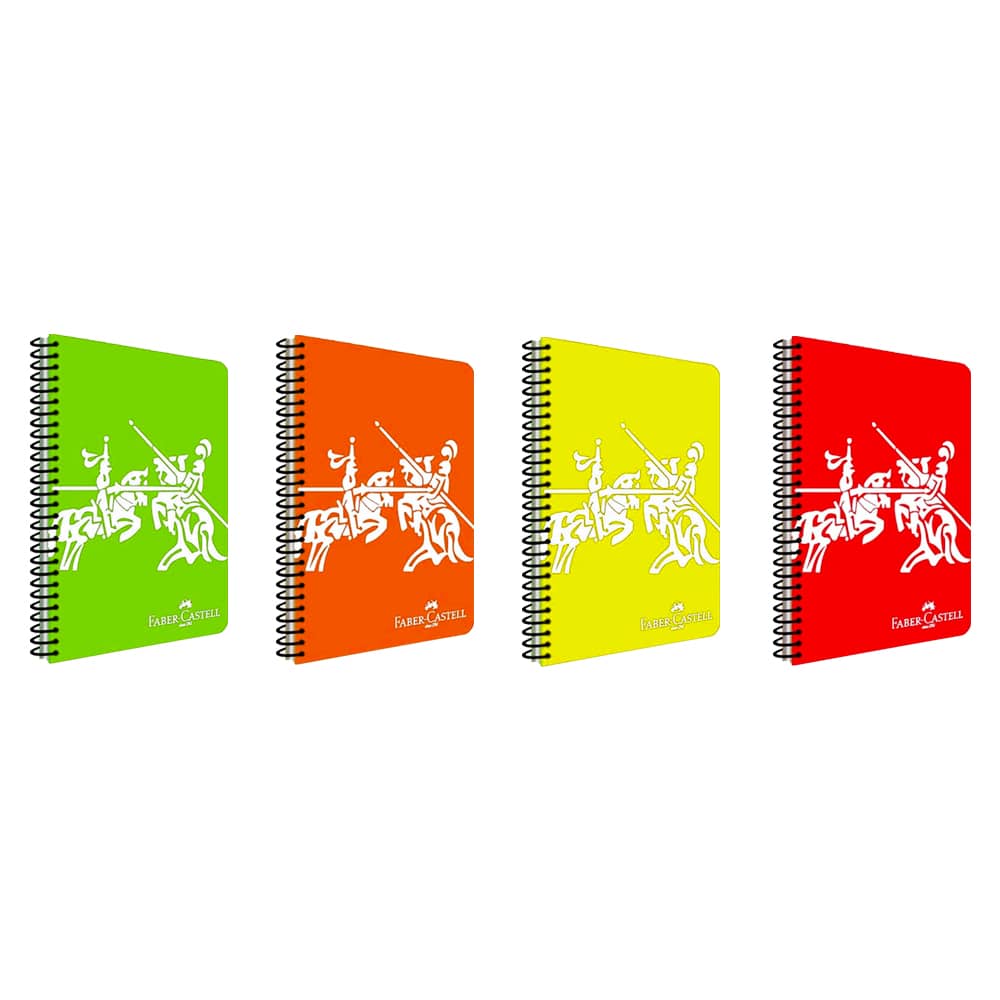 Faber-Castell Defter Plastik Kapak Spiralli Canlı Renkler 1 Çizgili 80 Yaprak