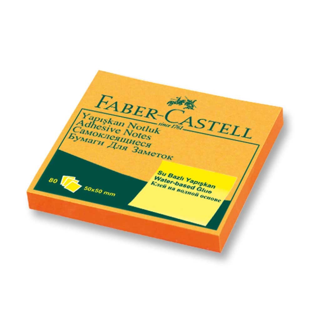 Faber-Castell Yapışkan Not Kağıdı 50x50 mm Fosforlu Turuncu