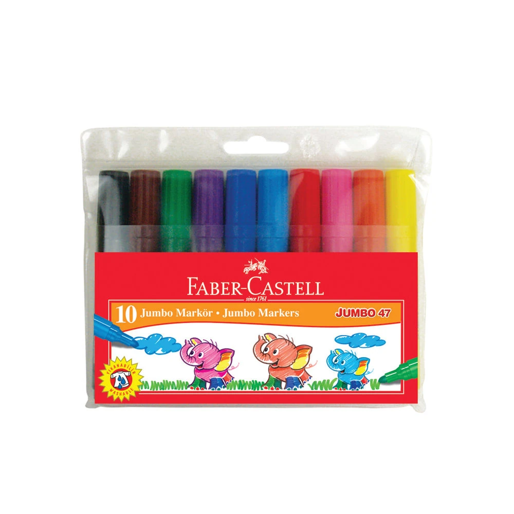Faber-Castell Jumbo 47 Markör 6'lı Poşet