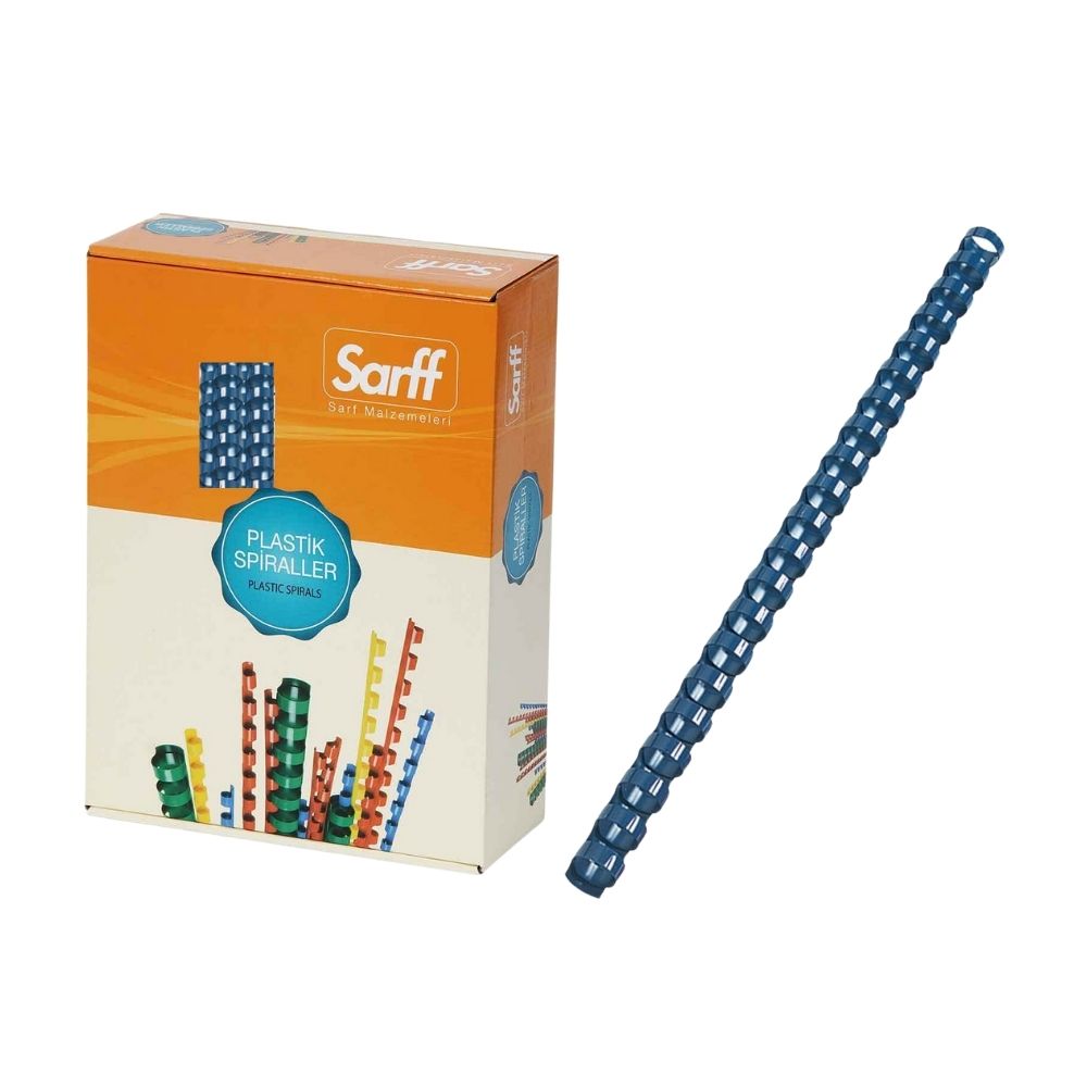 Sarff Spiral Plastik Delux 22 mm 50'li Mavi
