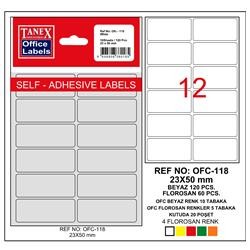 Tanex Ofis Etiketi 23x50 mm Kod OFC-118 Floresan Kırmızı