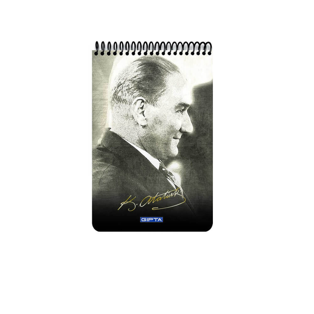 Gıpta Bloknot Atatürk Spiralli Karton Kapak A4 100 Yaprak Kareli