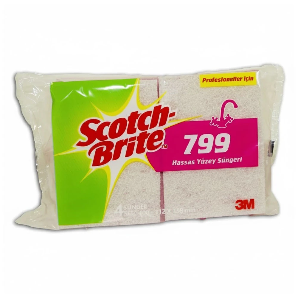 Scotch-Brite Pembe Süngerli Hassas Ovma 4'lü