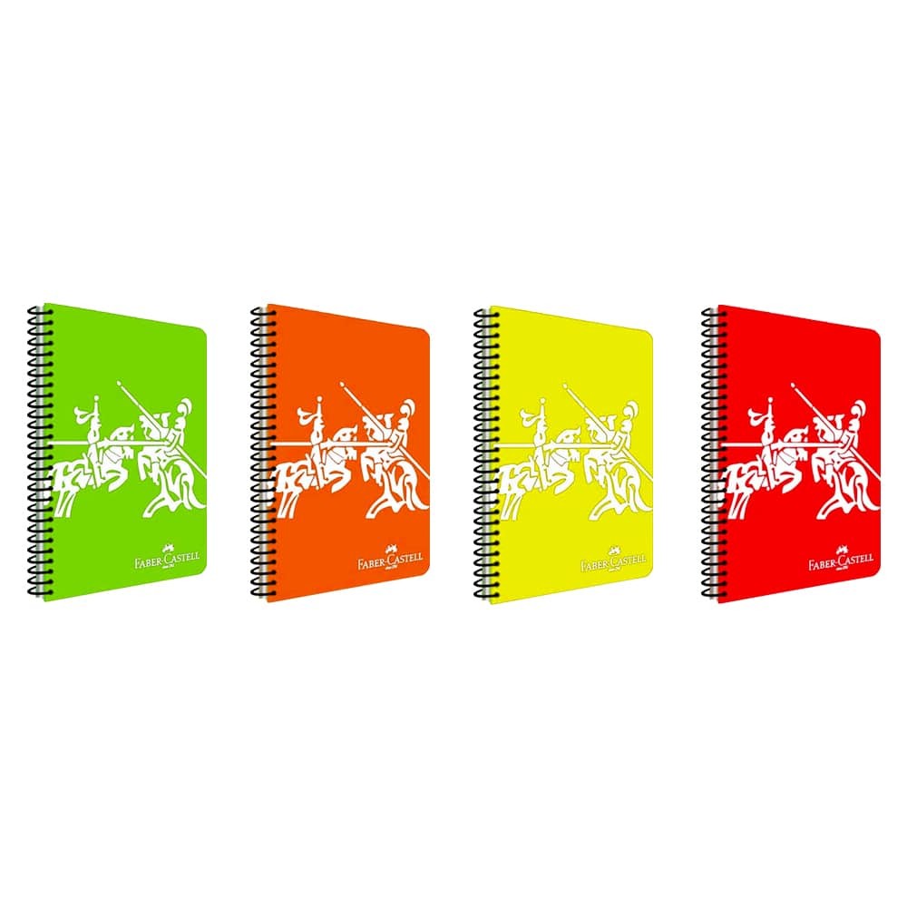 Faber-Castell Defter Plastik Kapak Spiralli Canlı Renkler 1 Çizgili 80 Yaprak