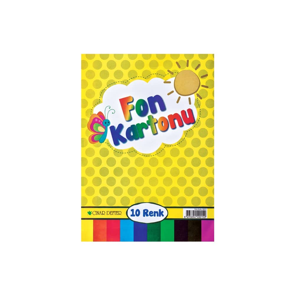 Çınar Defter Fon Kartonu 46x68 cm 10'lu Karışık