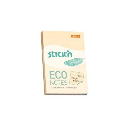 Gıpta Stickn 76x51 mm Eco Notes Pastel Sarı 100 Yaprak