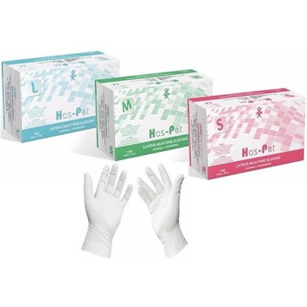 Haspet Muayene Eldiveni Latex Pudralı Medium 100'lü