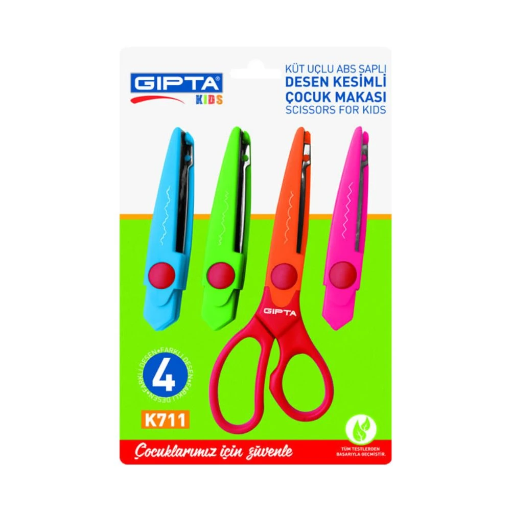 Gıpta Çocuk Makası Şekilli Kesim Blisterde 4'lü