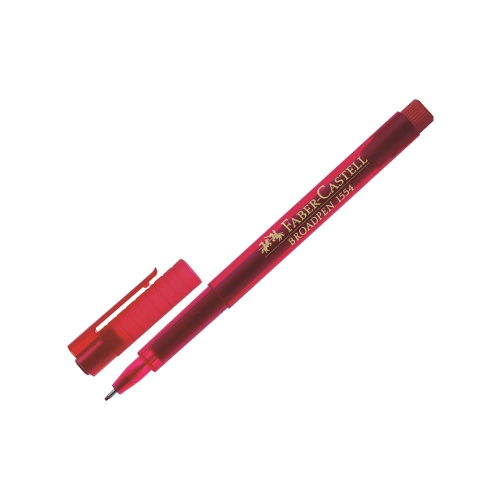 Faber-Castell Keçeli Kalem Broadpen İnce Uç 1554 Kırmızı