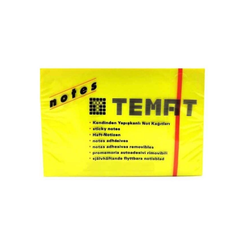 Temat Yapışkanlı Not Kağıdı 50x75 mm Sarı