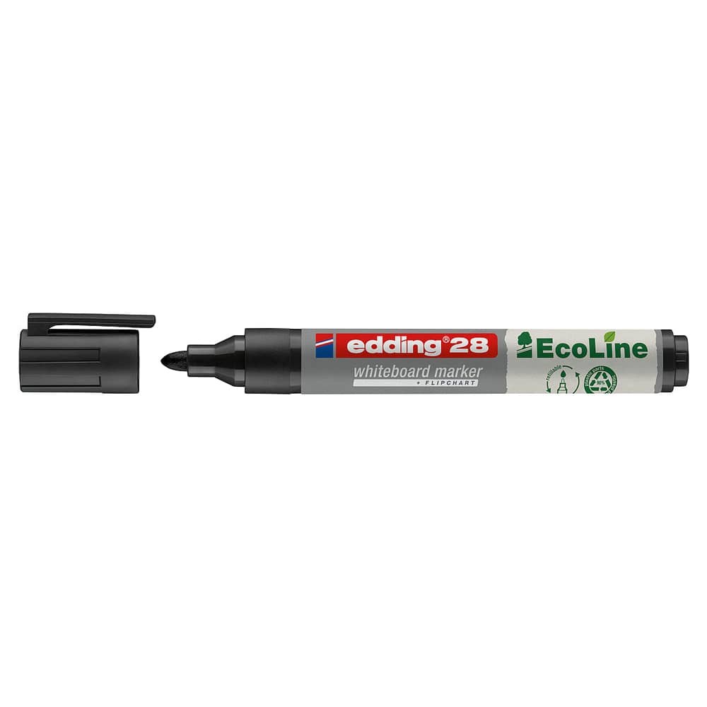 Edding Beyaz Yazı Tahta Kalemi Ecoline Siyah