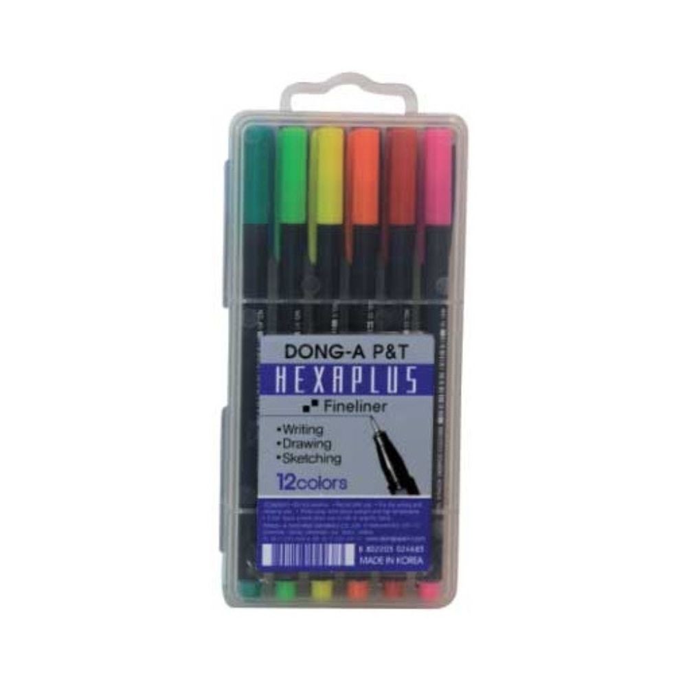 Hexaplus Keçeli Kalem Fineliner 12 Renk Kutuda