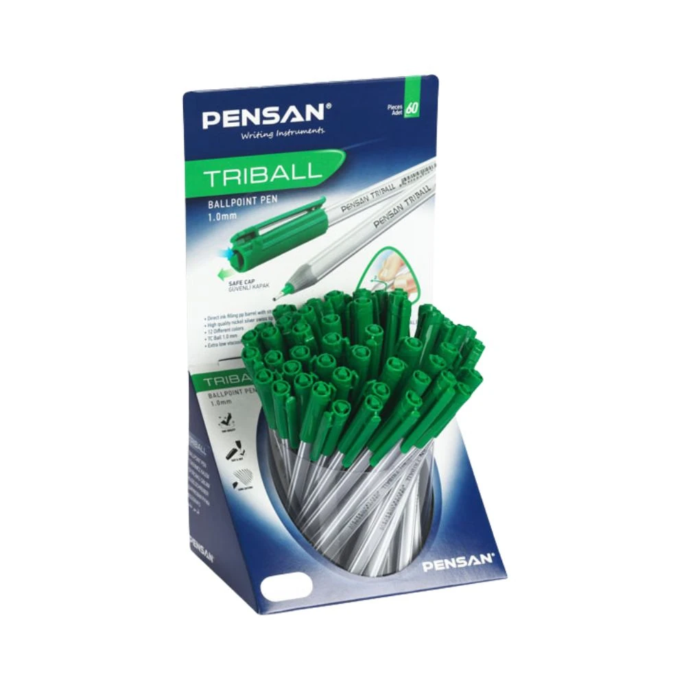 Pensan Tükenmez Kalem Triball Yeşil 60'lı Stand