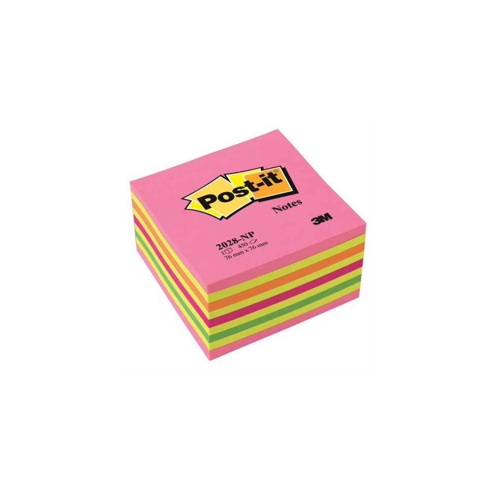 Post-it Yapışkanlı Not Kağıdı Küp 450 Yaprak Gökkuşağı Pembe