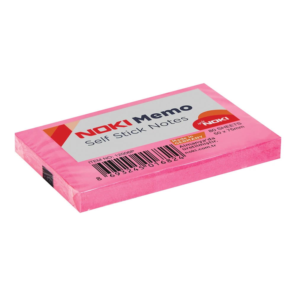 Noki Yapışkanlı Not Kağıdı Memo 51x75 mm Pembe