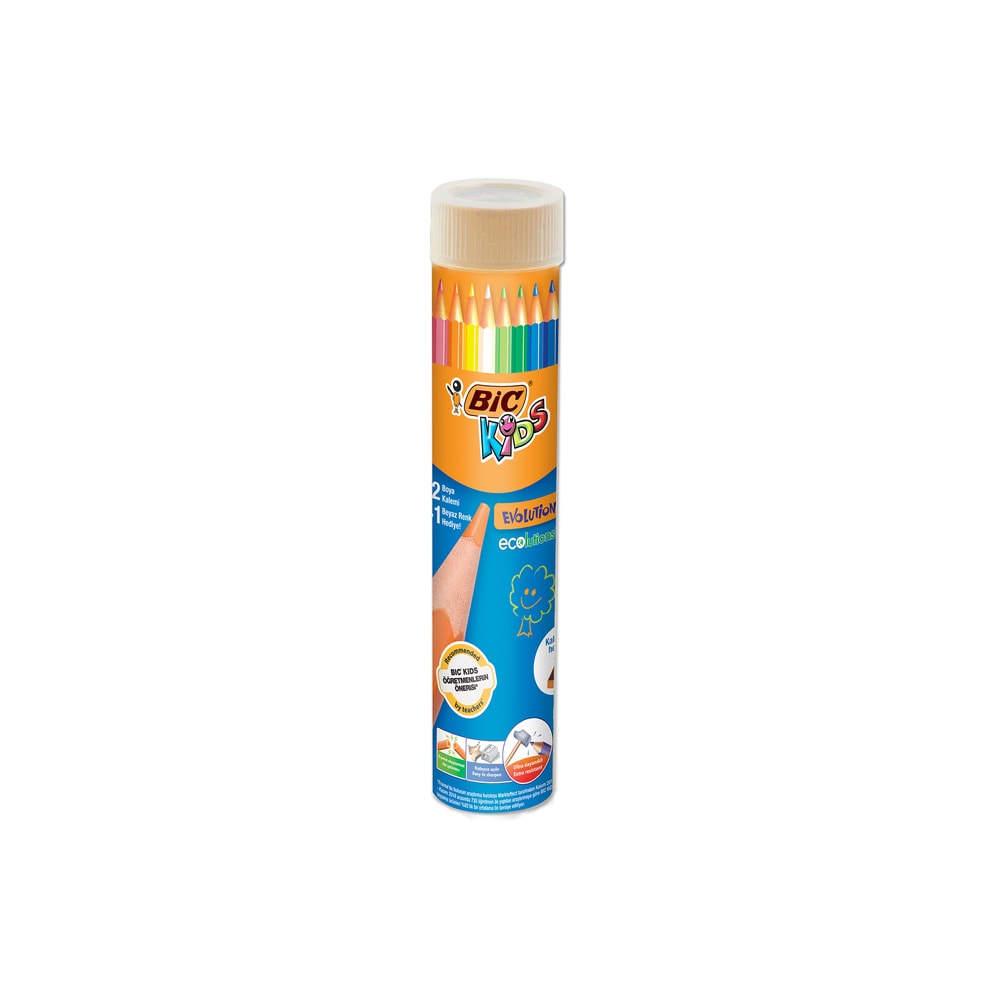 Bic Evolution Kuru Boya Kalemi Metal Tüp 12+1