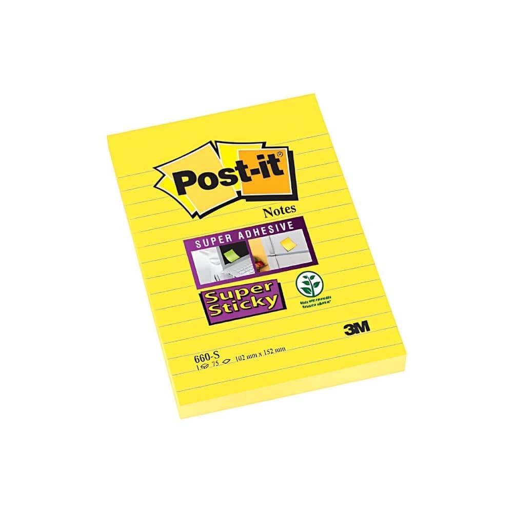 Post-it Yapışkanlı Not Kağıdı 152x102 mm 90 Yaprak Ultra Yellow Çizgili