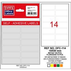 Tanex Ofis Etiketi 19x50 mm Kod OFC-114 Floresan Sarı