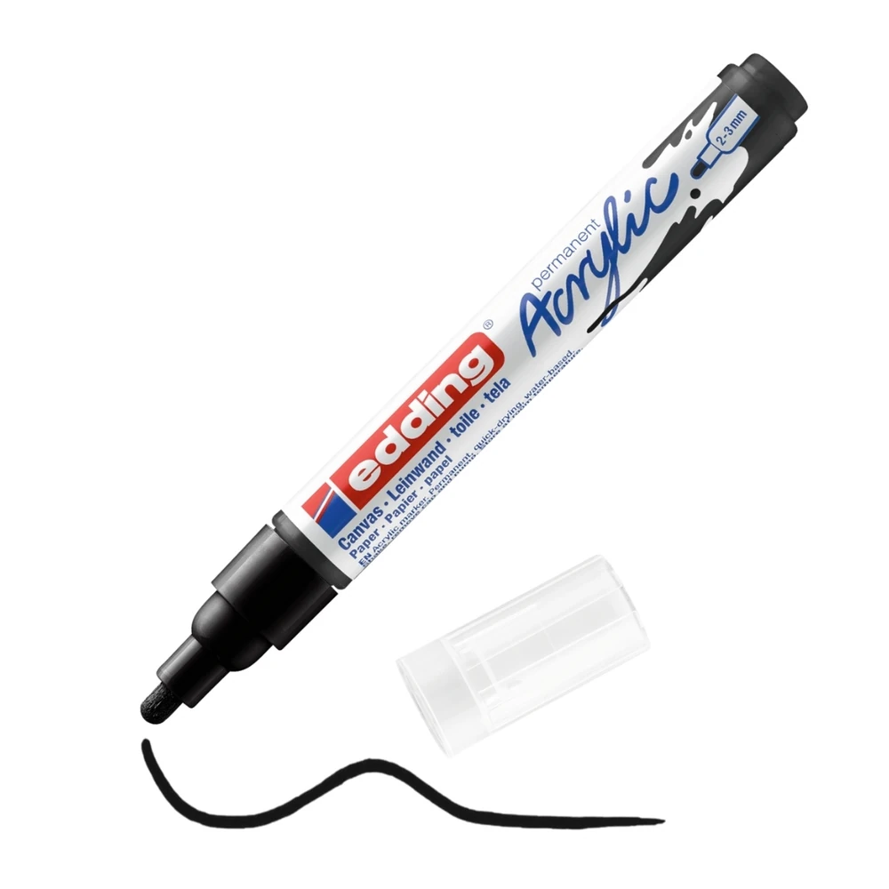 Edding 5100 Akrilik Markör Orta Uçlu Siyah