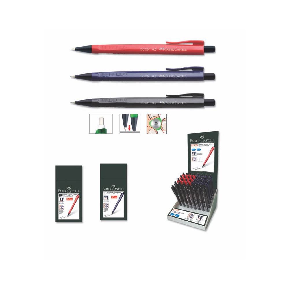 Faber-Castell Versatil Kalem Econ Koyu Renk 0.5-0.7 100'lü Stand