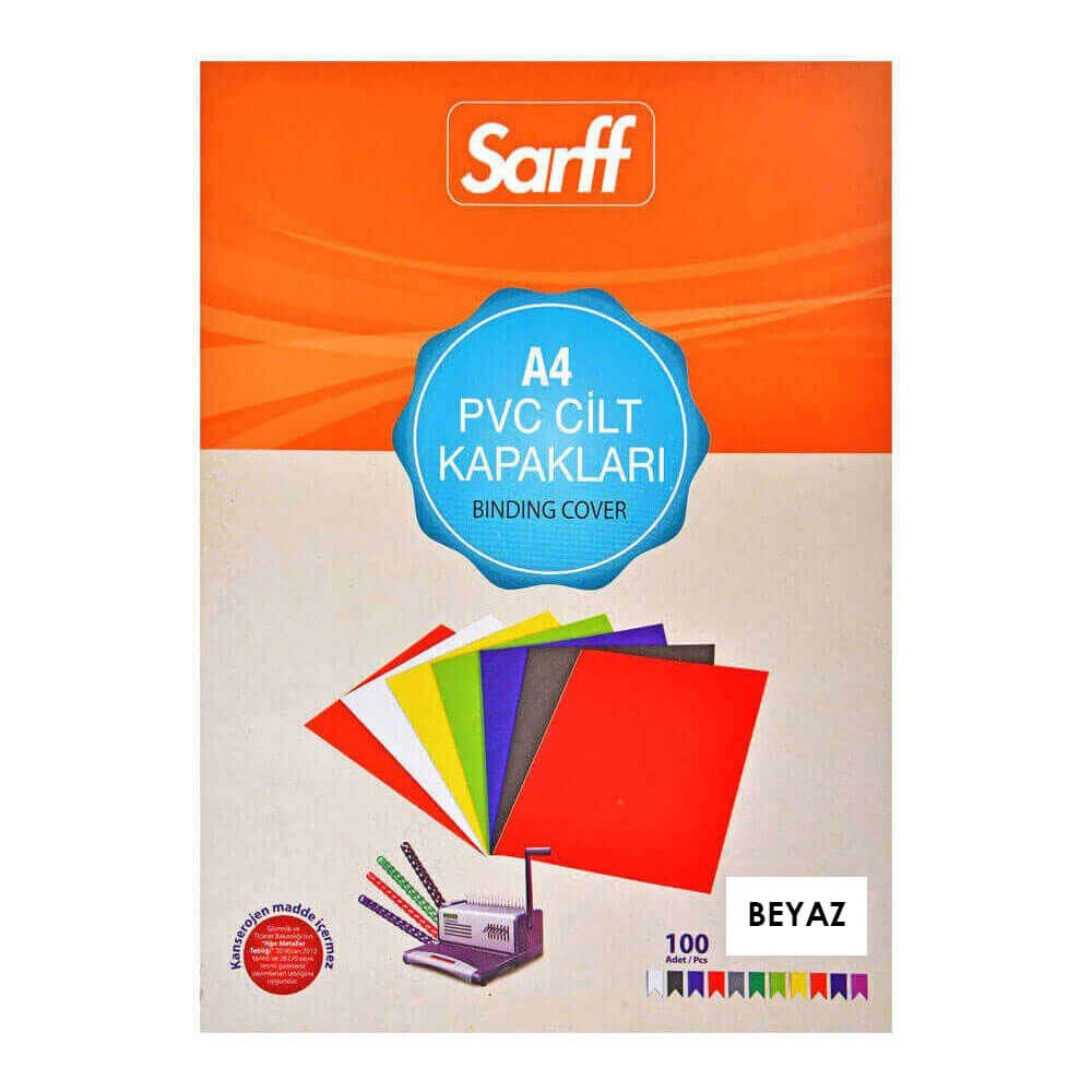 Sarff Cilt Kapağı A4 160 mic PVC 100'lü Opak Beyaz