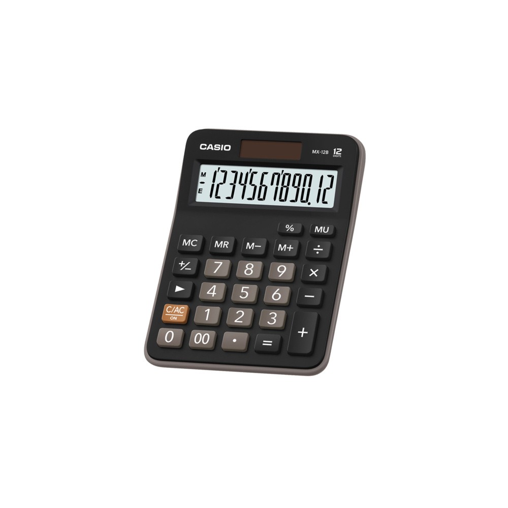Casio Hesap Makinesi 12 Hane Pilli + Güneş MX12S / MZ12S