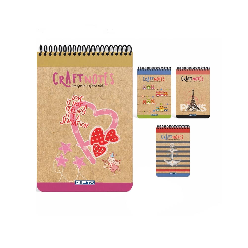 Gıpta Bloknot Craft Notes Spiralli Sert Kapak A5 100 Yaprak Kareli