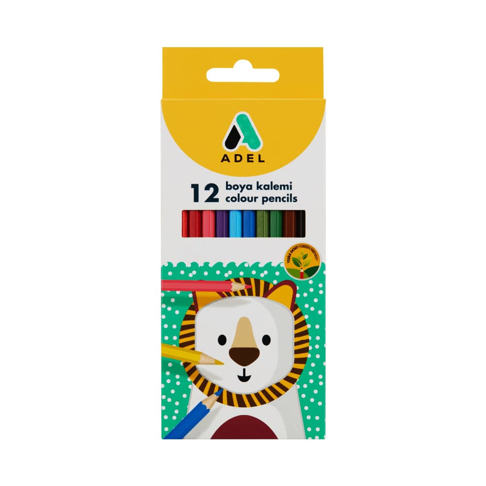 Adel Kuru Boya Kalemi Tam Boy Karton Kutu 12'li