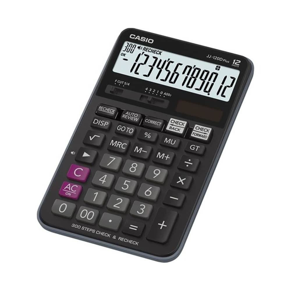 Casio Hesap Makinesi 12 Hane Pilli + Güneş Enerjili JJ120D