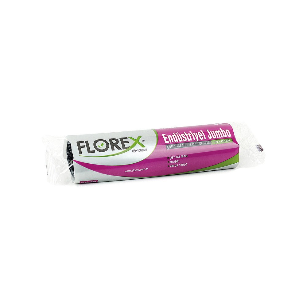 Florex Çöp Poşeti Endüstriyel Jumbo Boy 80x110 cm 10'lu Mavi
