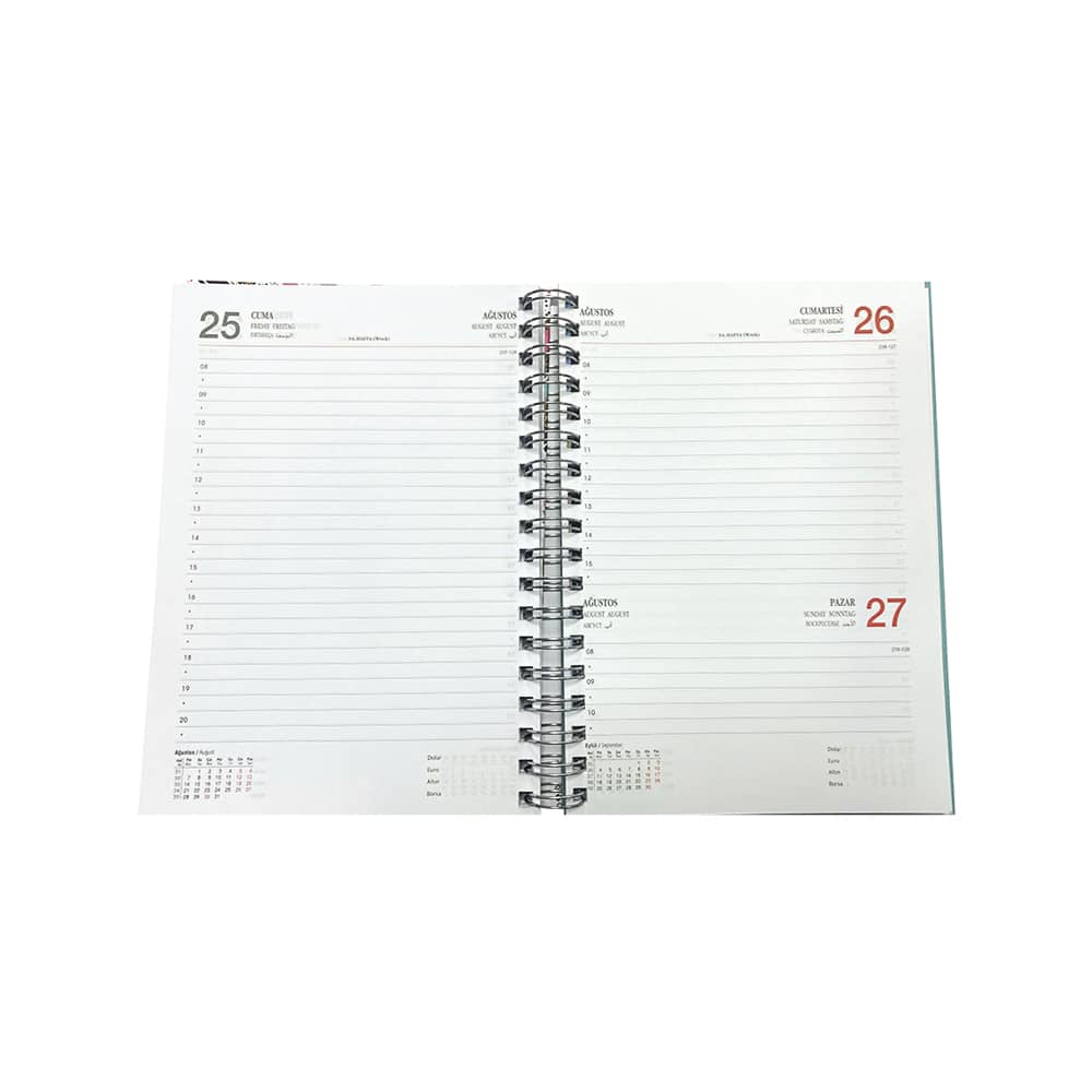 Liz Ajanda 2026 Günlük Sert Kapak Spiralli 17x24