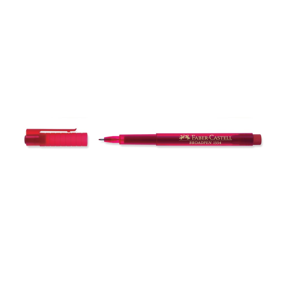Faber-Castell Keçeli Kalem Broadpen İnce Uç 1554 Kırmızı