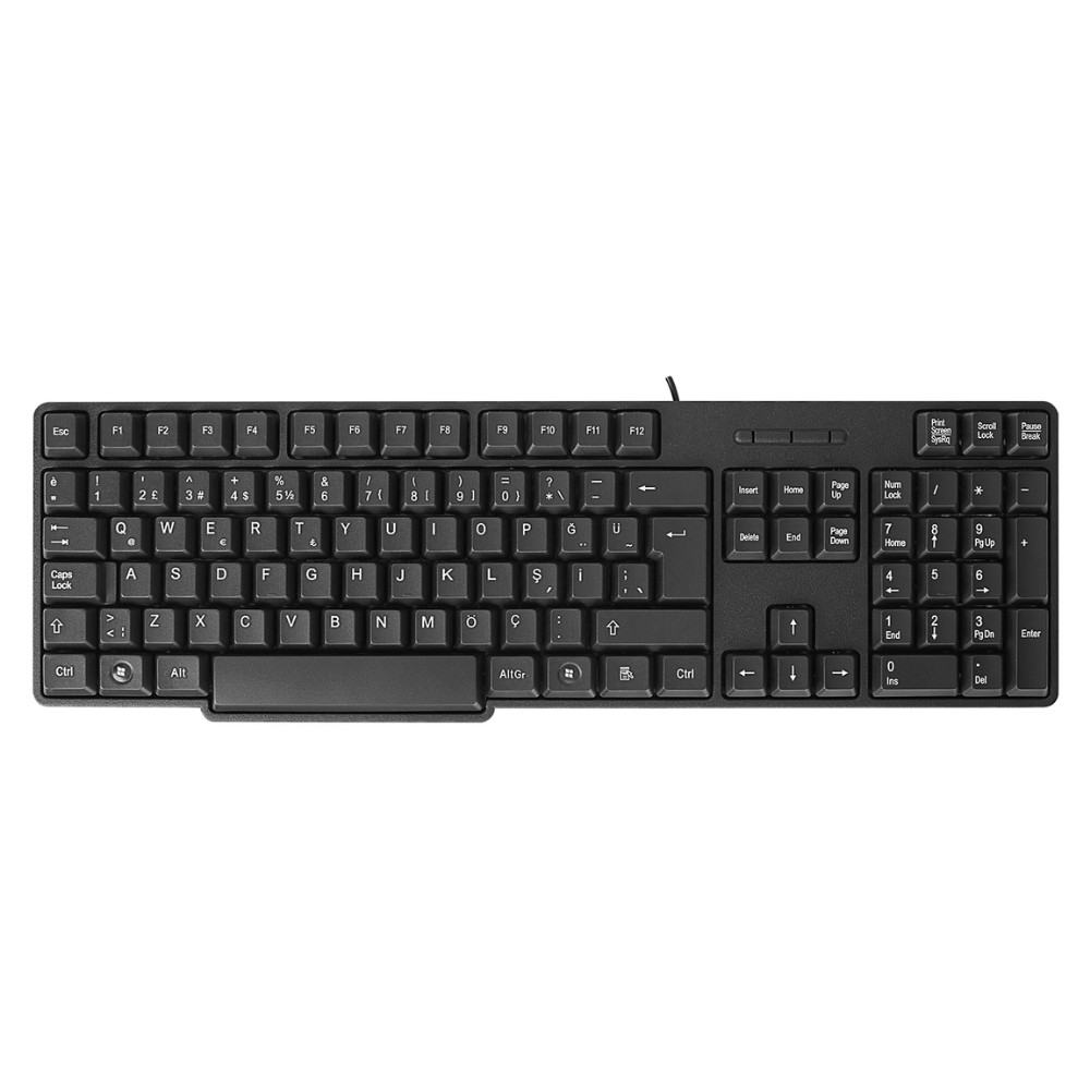 Everest Klavye USB Q Kablolu Standart Siyah