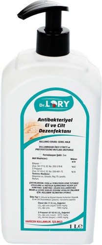 ANTİBAKTERİYEL EL VE CİLT DEZENFEKTANI POMPALI 1 L