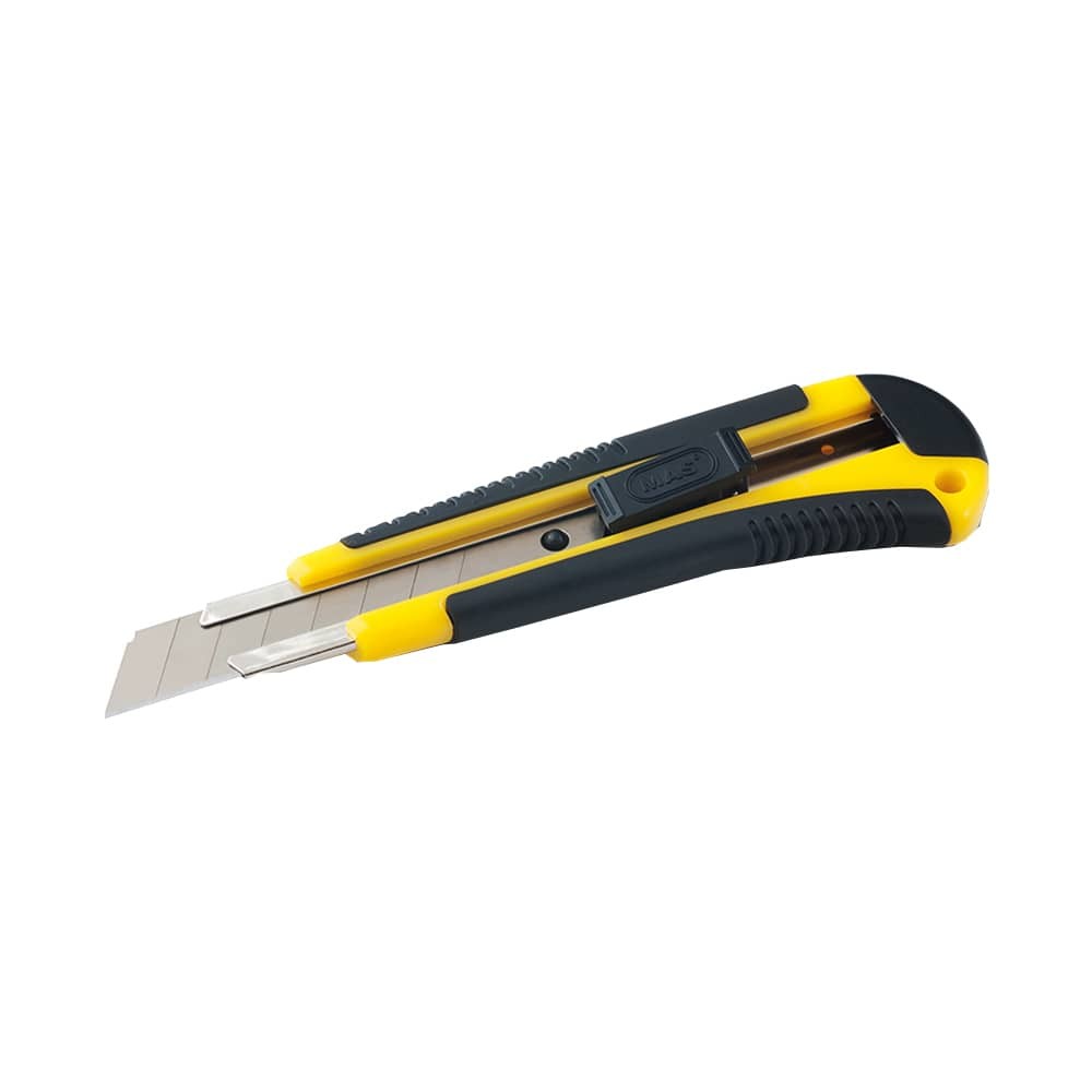 Mas Maket Bıçağı Geniş Metal Ağızlı Kauçuk Saplı 18 mm
