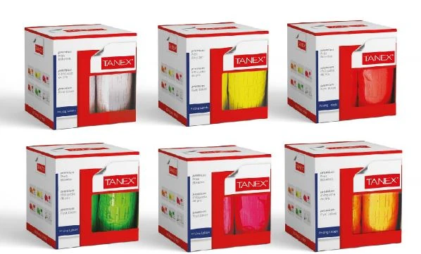Tanex Motex 16x23 mm Çizgisiz Florasan Kırmızı Etiket 1000 Adet